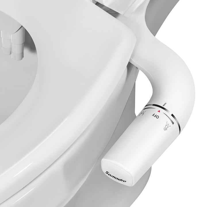 SAMODRA Bidet Einsatz Für Toilette Links,Ultra-Slim Nicht Elektrisch Bidet Aufsatz,Bedienung Links,D