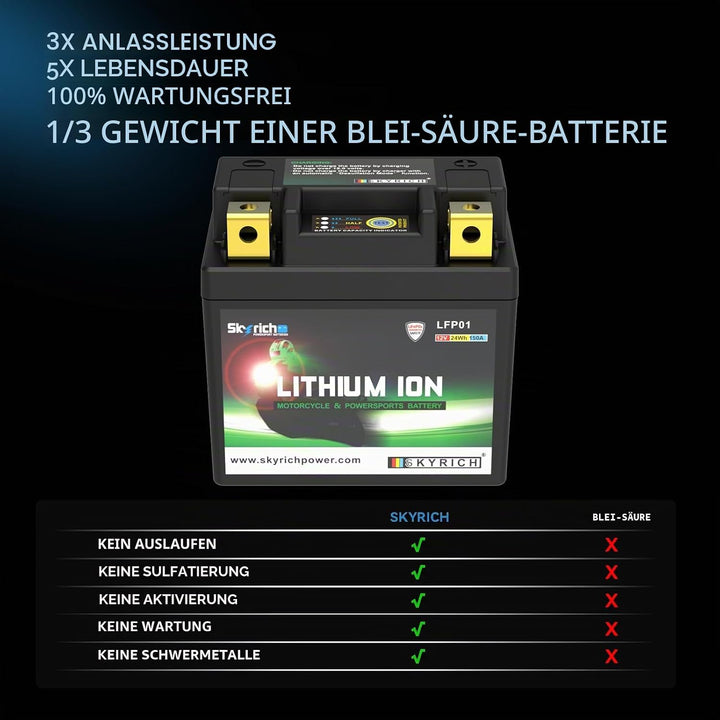 Skyrich Lithium Ion LTKTM04L ohne Pflege