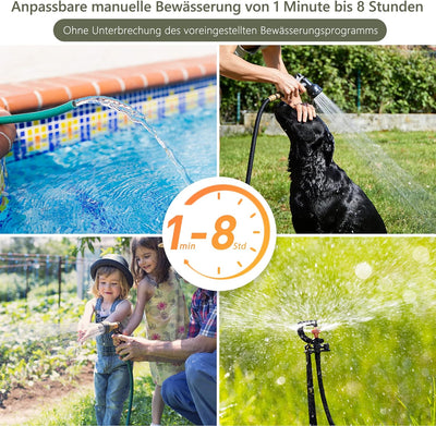 Diivoo Bewässerungscomputer 2 Ausgän, Wasser-Zeitschaltuhr, Bewässerung für Gärten, Programmierbarer