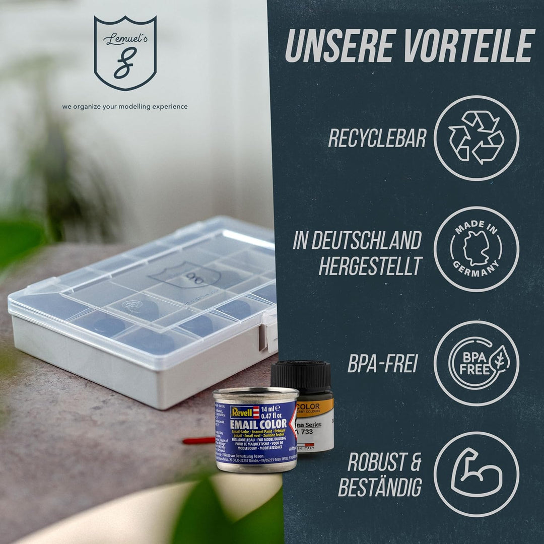 Lockdown Light Sortierbox – Organizer für Modellbau & Werkstatt | 13 Fächer, stapelbar, robust & che