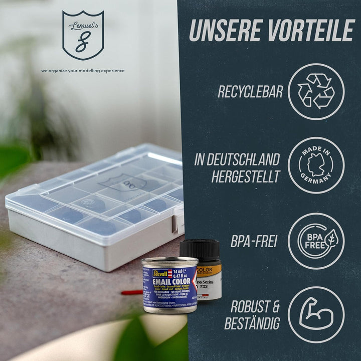 Lockdown Light Sortierbox – Organizer für Modellbau & Werkstatt | 13 Fächer, stapelbar, robust & che