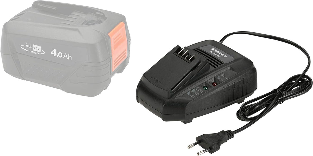 Gardena Schnell-Ladegerät AL 1830 CV: Für alle 18V POWER FOR ALL System-Akkus geeignet, die Ladezeit