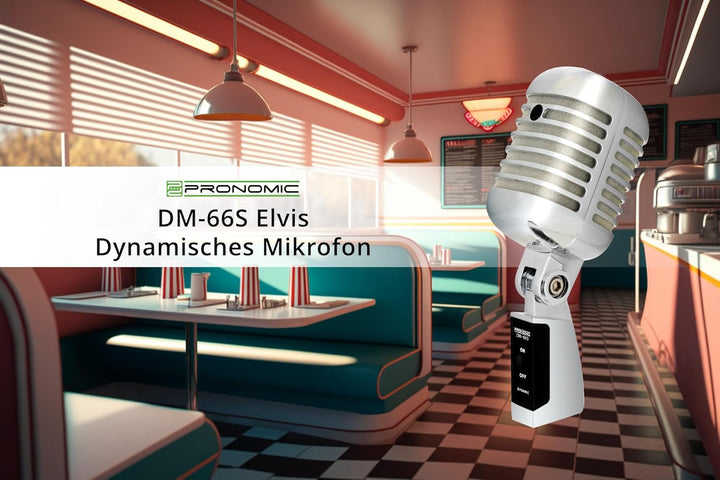 Pronomic DM-66S Mikrofon Dynamisches Vintage Gesangsmikrofon Retro Vocal Mikrofon (Frequenzgang: 50-