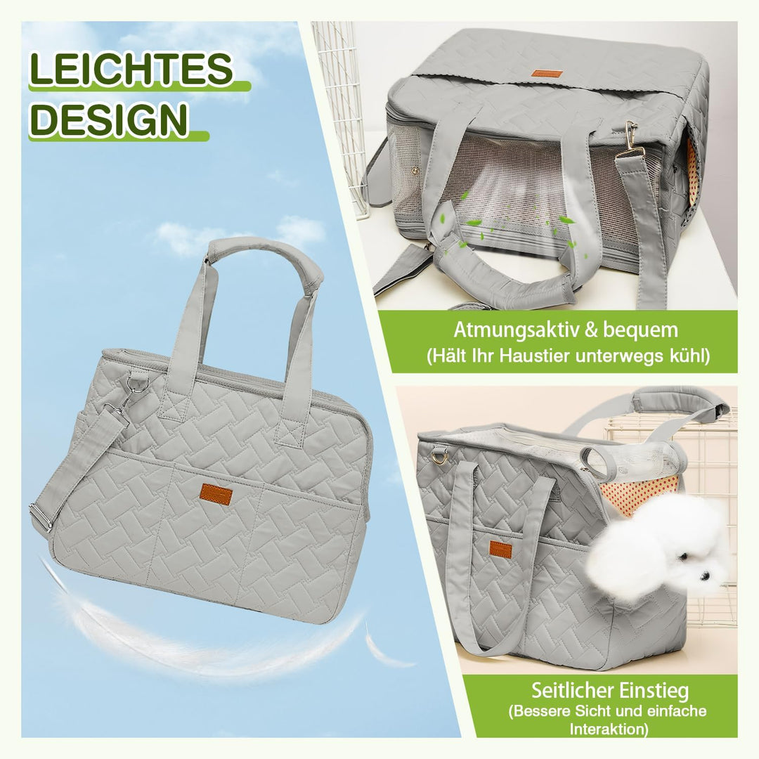 ALLSOPETS Katzentrage, Weiche Hundetransportbox für Kleine Hunde, Tragbare Transportbox für Hunde, R