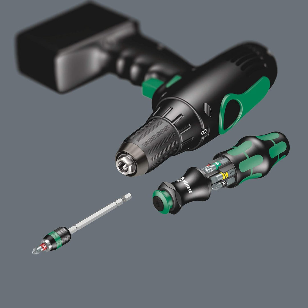 Wera 05051016001 Kraftform Kompakt 20 Tool Finder 1, mit Tasche, 7-teilig, Schwarz Grün, One size Sc