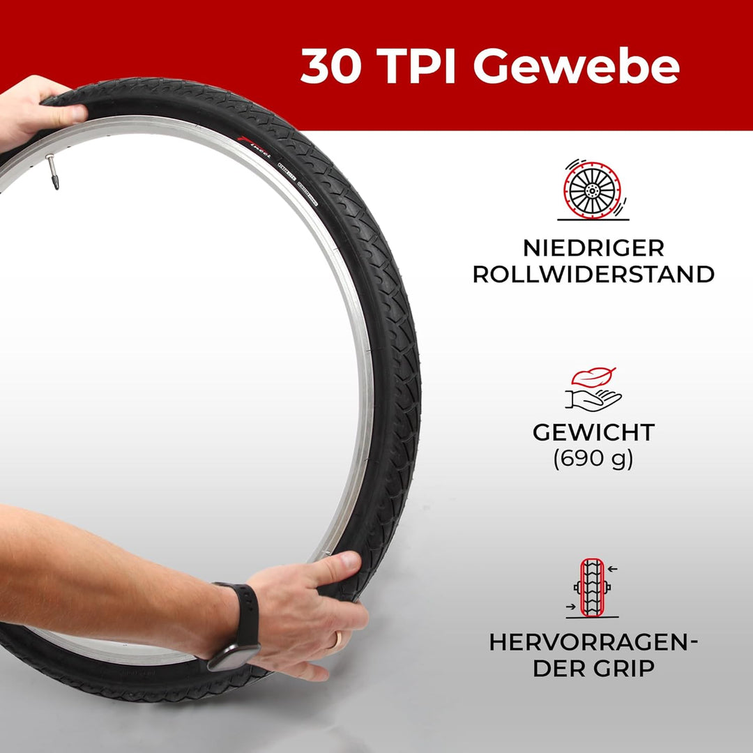Fincci 26 x 1.95 Zoll 50-559 Faltbar Slick Reifen für Cityräder Rennräder Mountain MTB Hybrid Fahrra