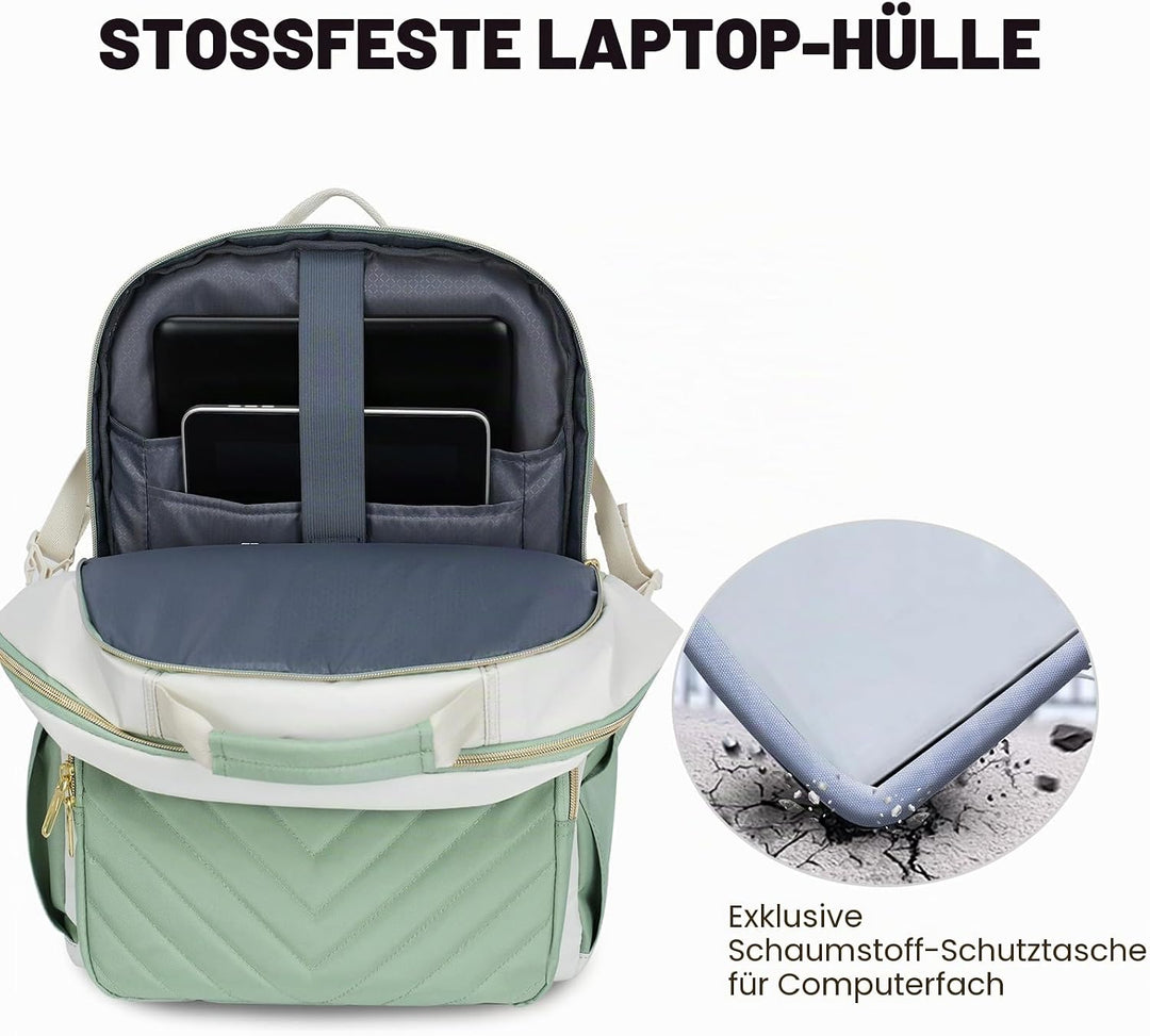 VANKEAN Laptop-Rucksack für Damen und Herren, 43,8 cm (17,3 Zoll), Arbeitstasche für Damen, Herren,