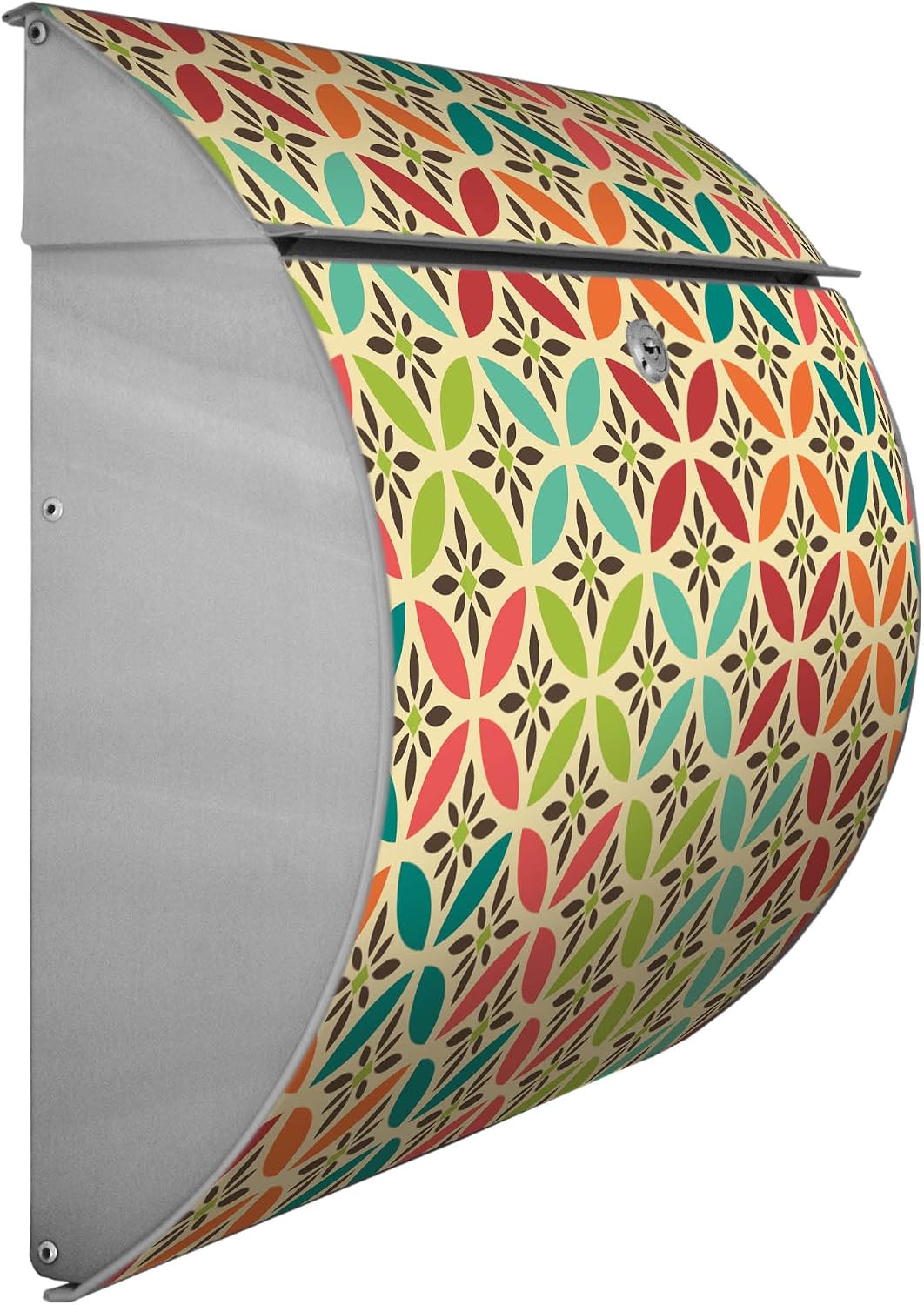 banjado® Burgwächter® Briefkasten Edelstahl mit Motiv Diamant Muster/Briefkasten ohne Zeitungsfach/E