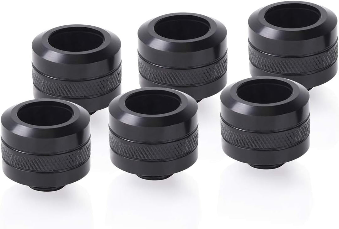 Alphacool ‎17477 Eiszapfen PRO 16mm HardTube Fitting G1/4 - Deep Black Sixpack Anschluss
