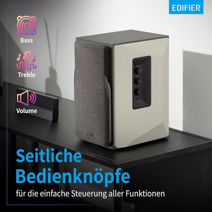 EDIFIER Studio R1380T 2.0 Regallautsprecher-System (42 Watt) im Echtholzgehäuse (MDF). Zwei LINE IN