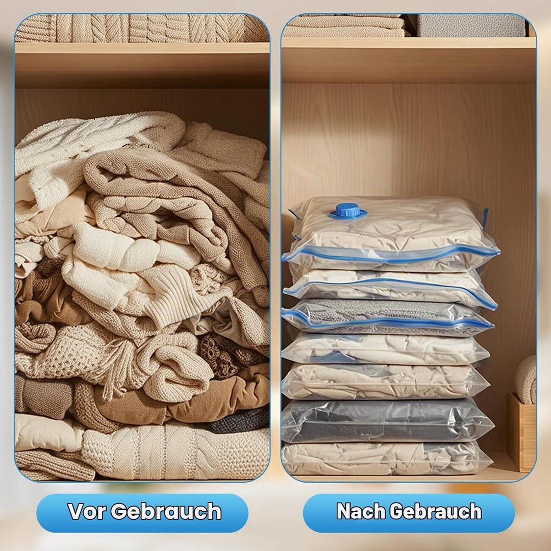 6 Stück Vakuumbeutel für Bettdecken 120 x 80 cm Wiederverwendbare Vakuumbeutel für Kleidung Gross St