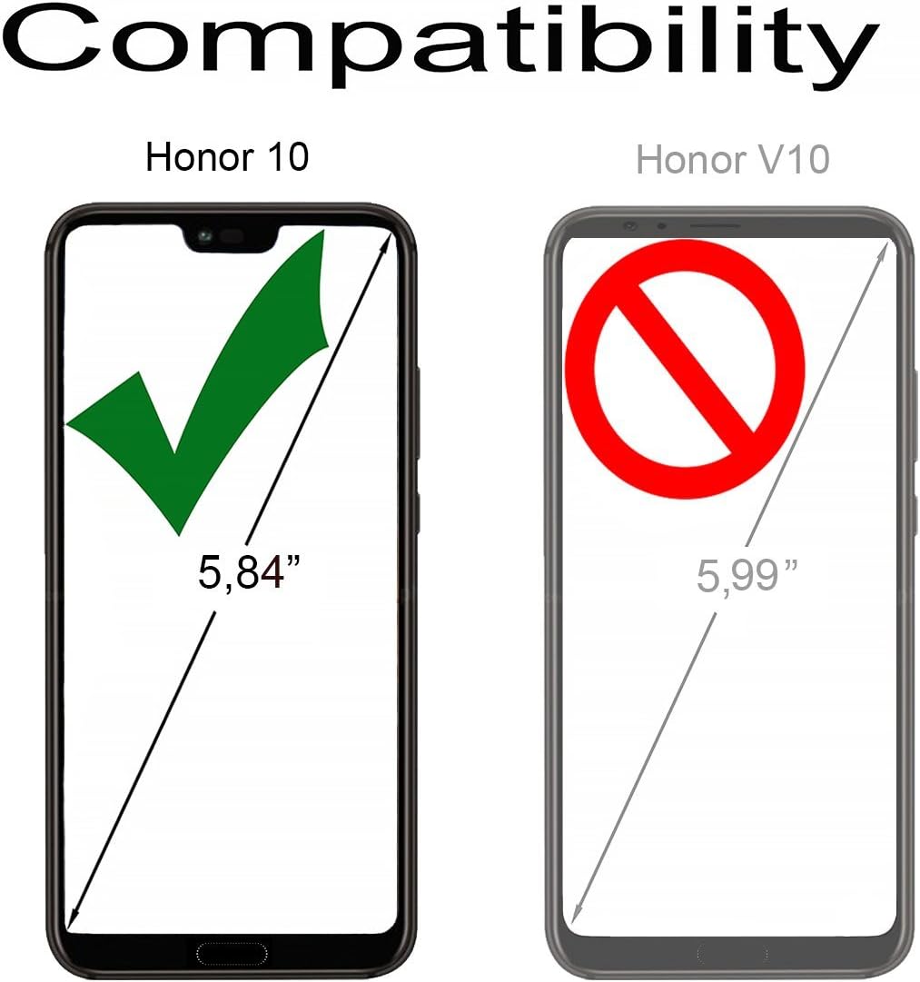 STILGUT Book Type Lederhülle kompatibel mit Huawei Honor 10. Seitlich klappbares Flip-Case aus Echtl