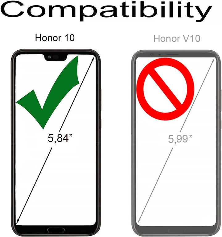 STILGUT Book Type Lederhülle kompatibel mit Huawei Honor 10. Seitlich klappbares Flip-Case aus Echtl