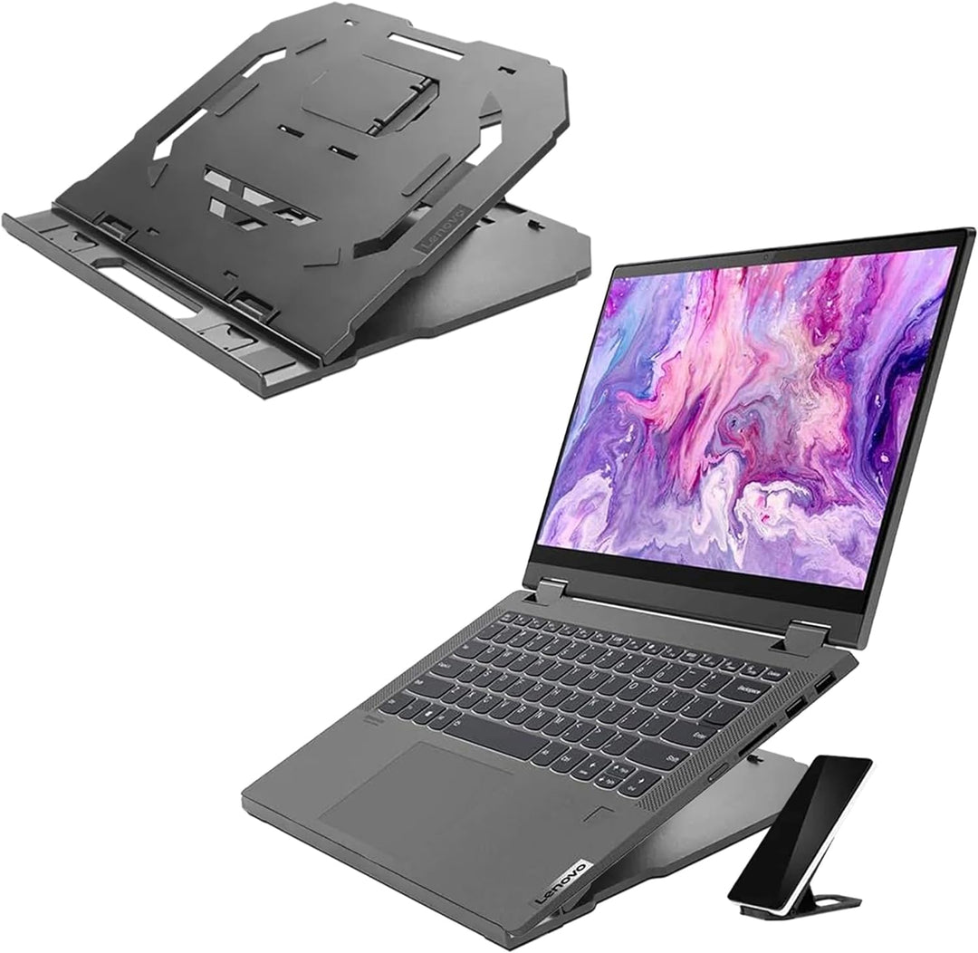 Lenovo 2 in 1 Laptop Ständer Ergonomisch 10 einstellbare Neigungswinkel Belüftet Rutschfest Tragbar