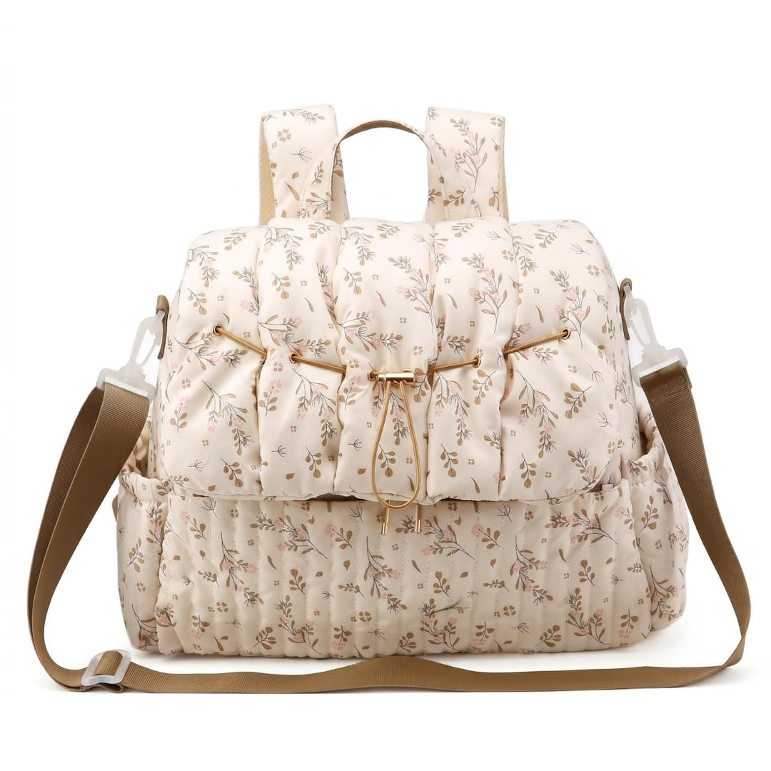 Geblümte Wickeltasche, geblümter Wickelrucksack, Tasche mit mehreren Taschen für Mütter, stilvoller