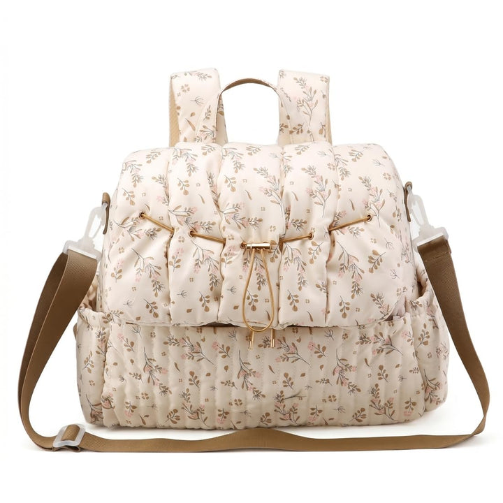 Geblümte Wickeltasche, geblümter Wickelrucksack, Tasche mit mehreren Taschen für Mütter, stilvoller