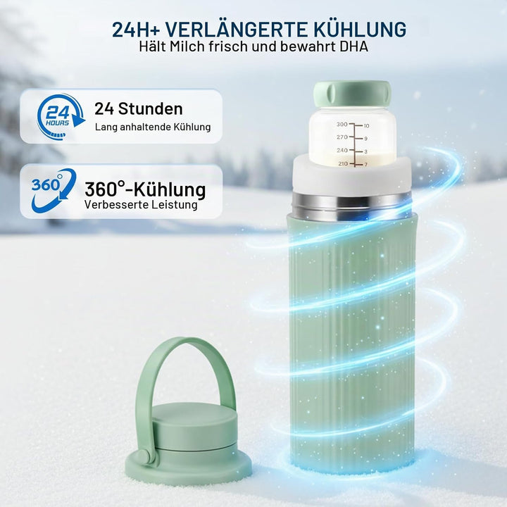 Tragbarer Muttermilchkühler für draussen (600ml), 24H Frische durch 360°-langzeitige Gesamtkühlung,