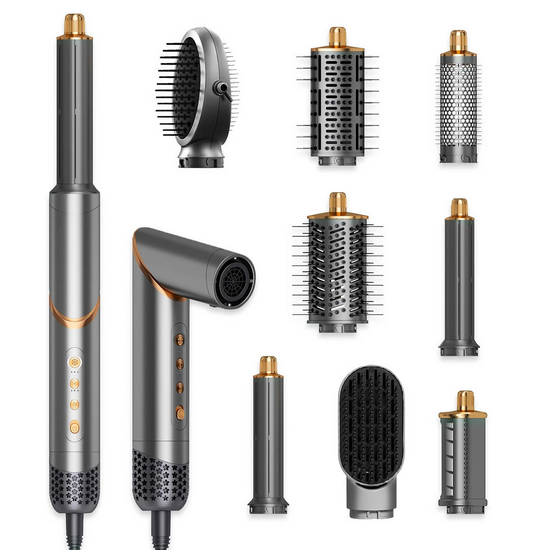 8 in 1 Hair Dryer Brush Set Air Hair Styler Curling Negative Ionic Foldable Hot Air Hair Dryer Brush