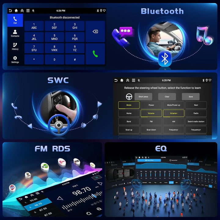 Hikity 4+128G Android Autoradio mit Bildschirm für FIAT 500 2007-2015 Wireless Carplay, Autoradio mi