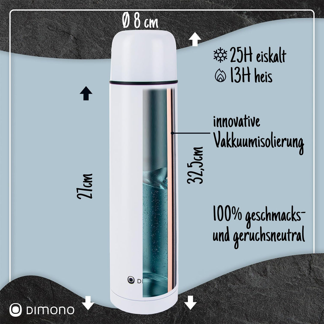 Edelstahl Thermosflasche mit Becher & Bürste; Thermoskanne Doppelwandige Isolierkanne; Auslaufsicher