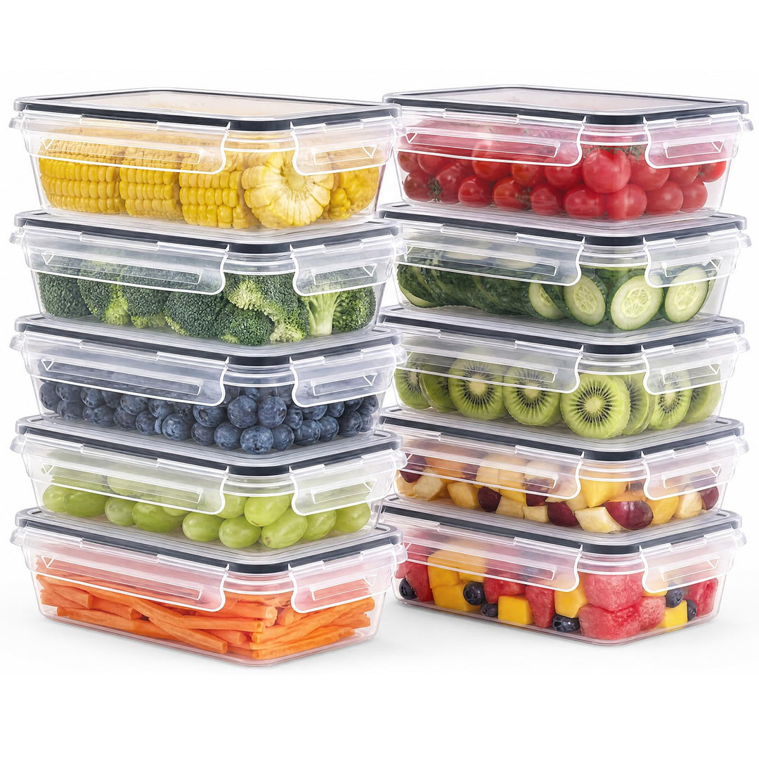 Frischhaltedosen mit Deckel - BPA-frei, Auslaufsicher, Meal Prep Boxen, spülmaschinenfest, gefrier-