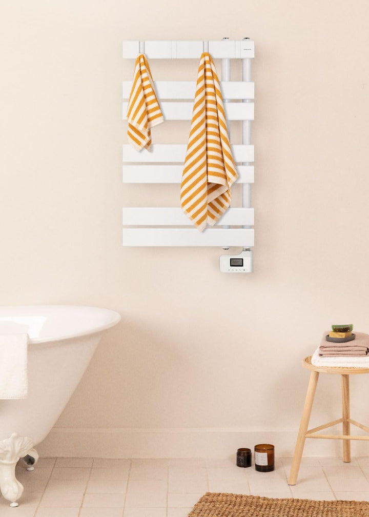 CREATE / WARM Towel MODERN/Elektrischer Badheizkörper Weiss / 80x50 cm / 2 in 1, 6 Betriebsarten, LC
