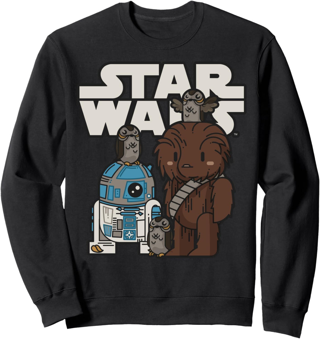 Star Wars The Last Jedi Chewie And R2-D2 Anime Style Poster Sweatshirt