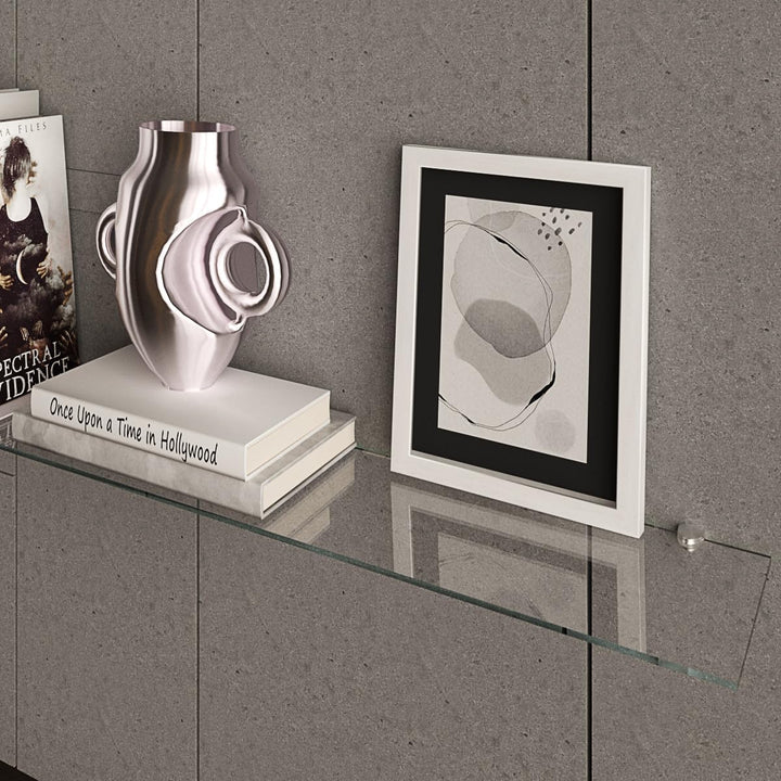 Euro Tische Glas Wandregal 30x18cm Badregal - Glas Regal für Badezimmer in verschiedenen Grössen - D