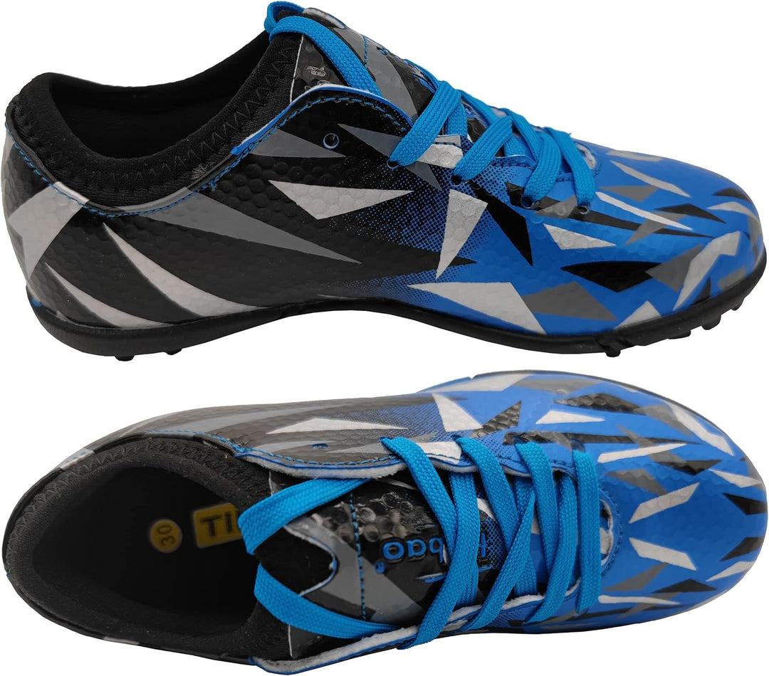 tiebaoGanar Kinder Fussballschuhe Turf Cleat Fussballschuhe Firm Ground Schnürsenkel Athletics Train