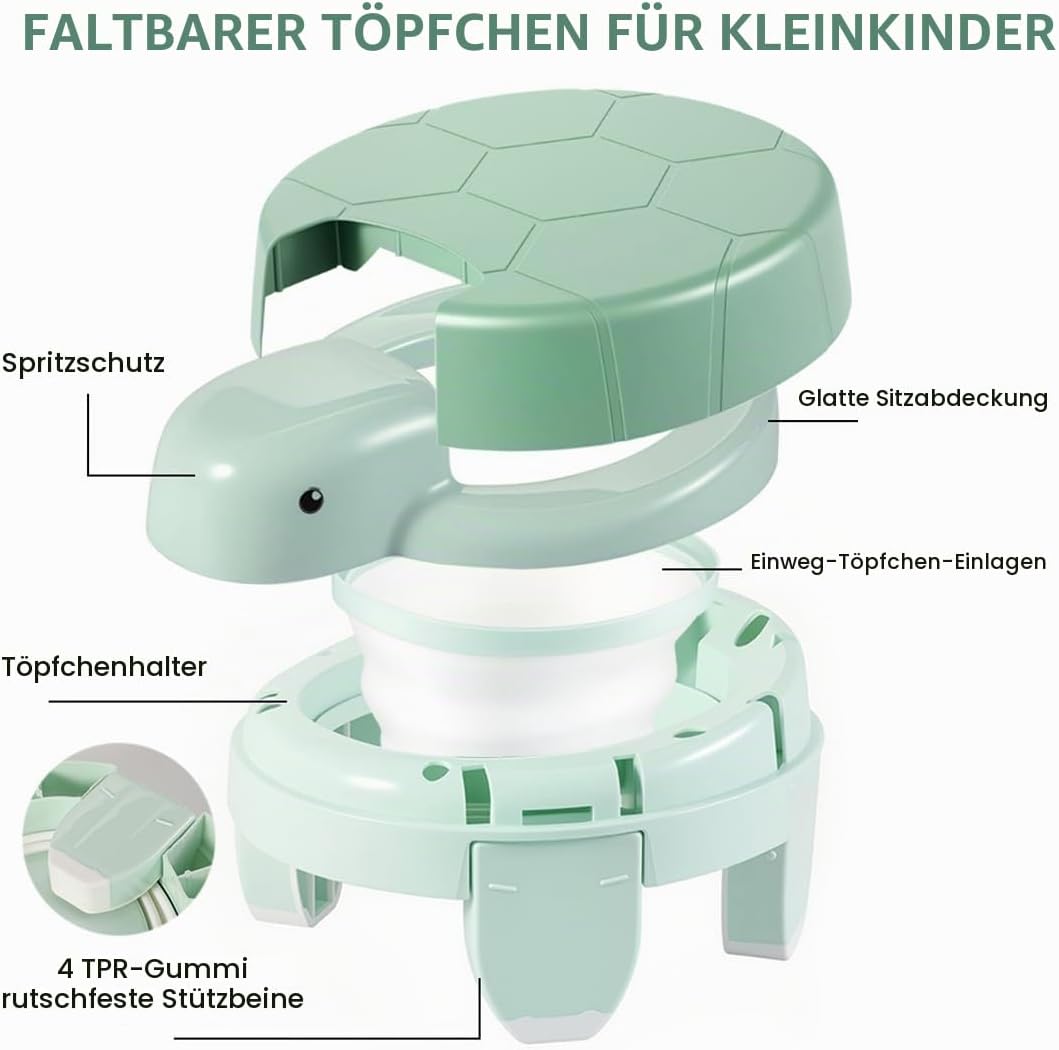 Toilettensitz Kinder Töpfchen Training Sitze Reisetöpfchen Faltbar mit Tragetasche und 20 Töpfchen E