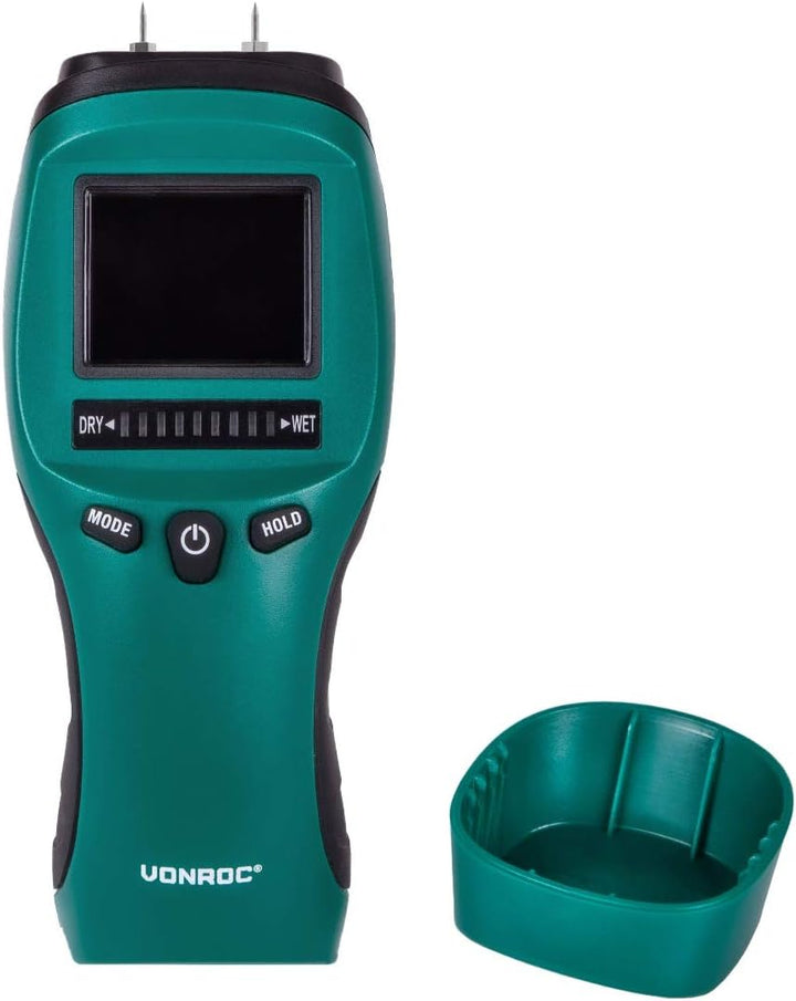 VONROC Feuchtigkeitsmessgerät - LCD Display mit Hintergrundbeleuchtung - Profi und präzise Messung v