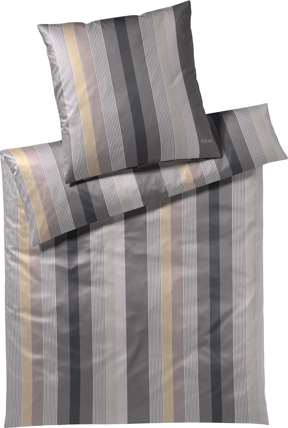 Joop! Bettwäsche Stripes Stone Kissenbezug einzeln 80x80 cm, Kissenbezug einzeln 80x80 cm