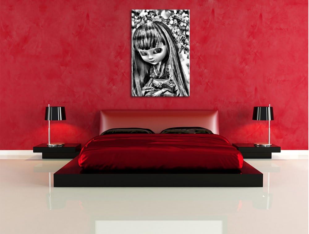 Pixxprint anmutige Geisha Pullip als Leinwandbild/Grösse: 100x70 cm/Wandbild/Kunstdruck/fertig bespa