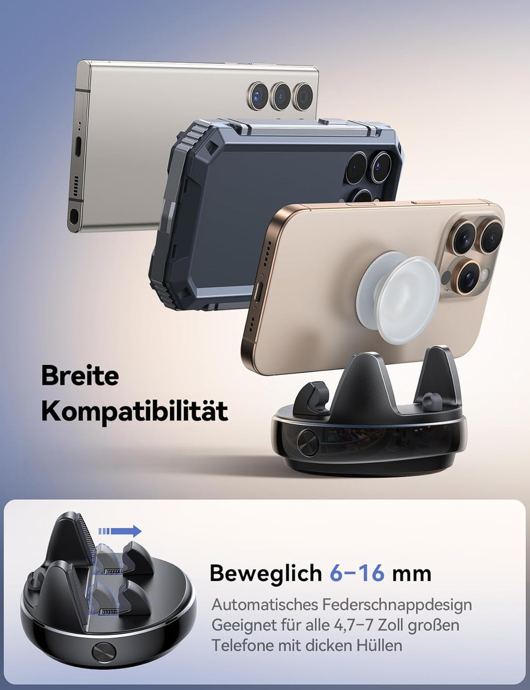 JOYROOM Handyhalterung Auto Armaturenbrett, Anti Rutsch Handy Halterung Auto kompatibel mit PopGrip,