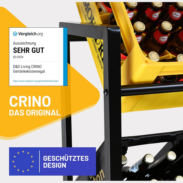 D&D Living® Getränkekistenregal | 6 Kisten | Massives Getränkeregal 104x32x82 cm freistehend & stabi