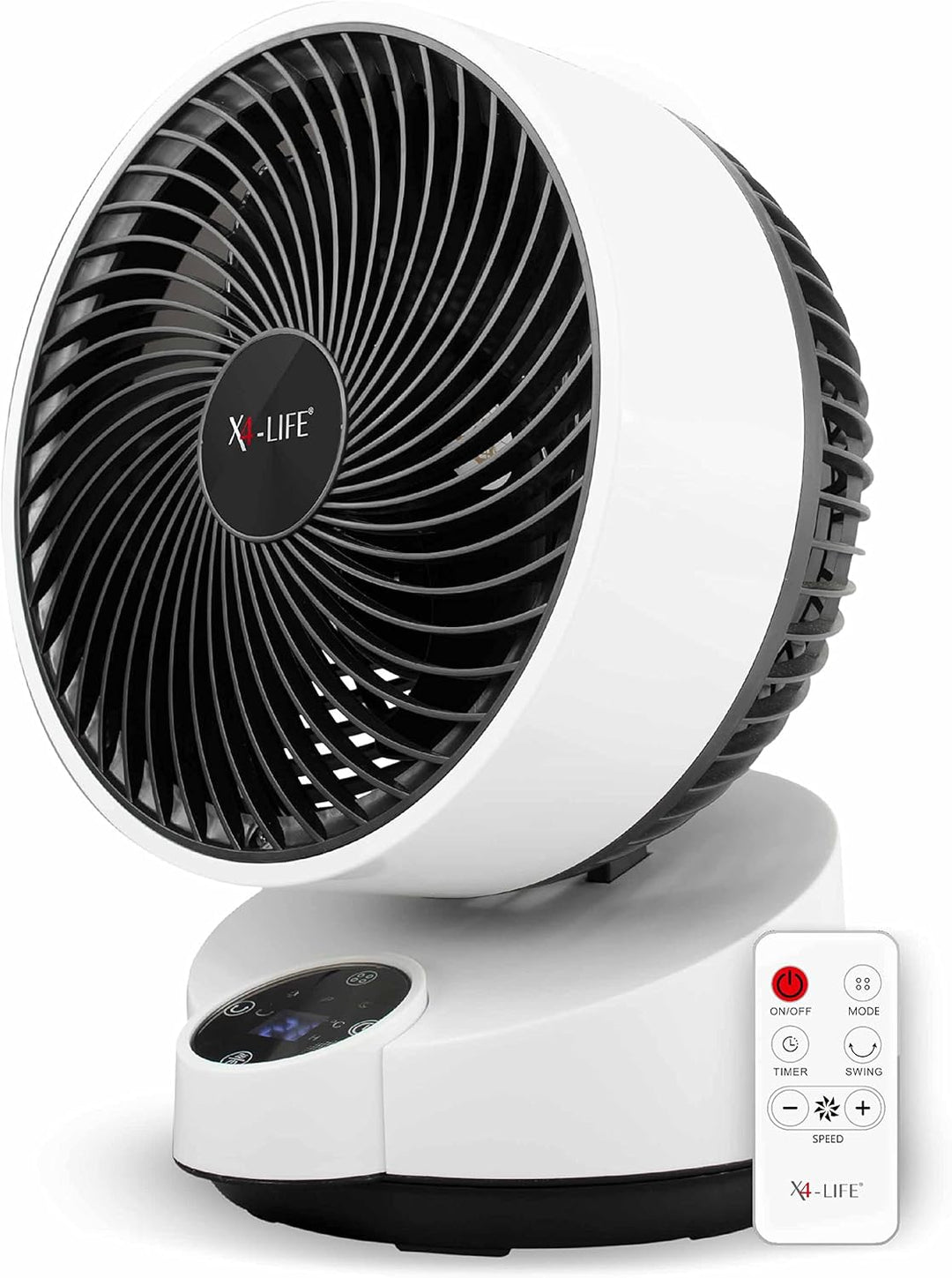 X4-LIFE Fan Pinguin Deluxe mit Touch-Display und Fernbedienung - 90° Neigung - Stromsparender Ventil