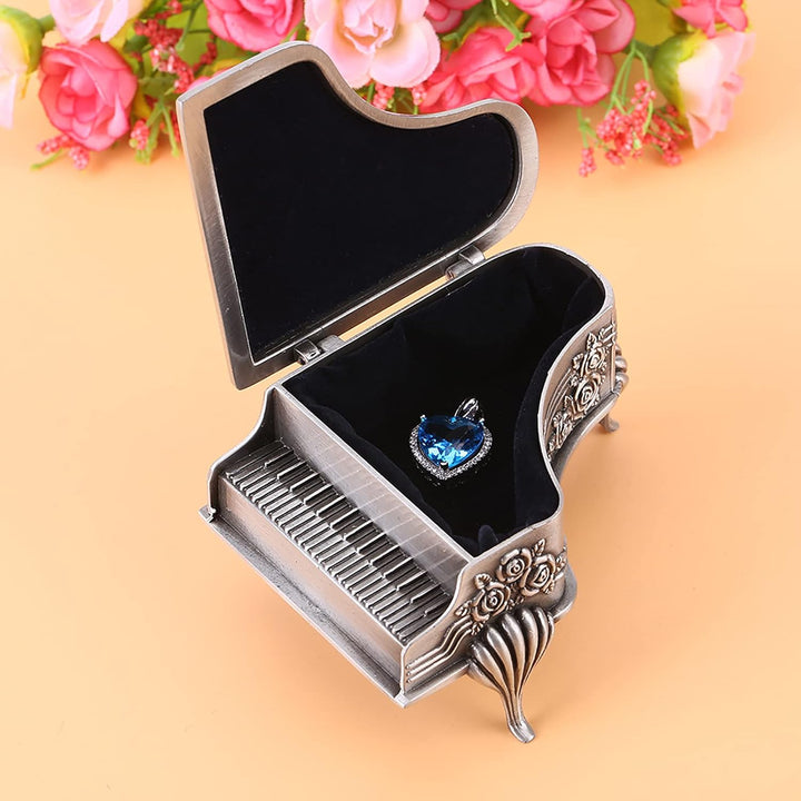 Vintage Metall Schmuck Box, Klavier geformte Schmuck Organizer Antike Zink Legierung Schmuck Fall Ri