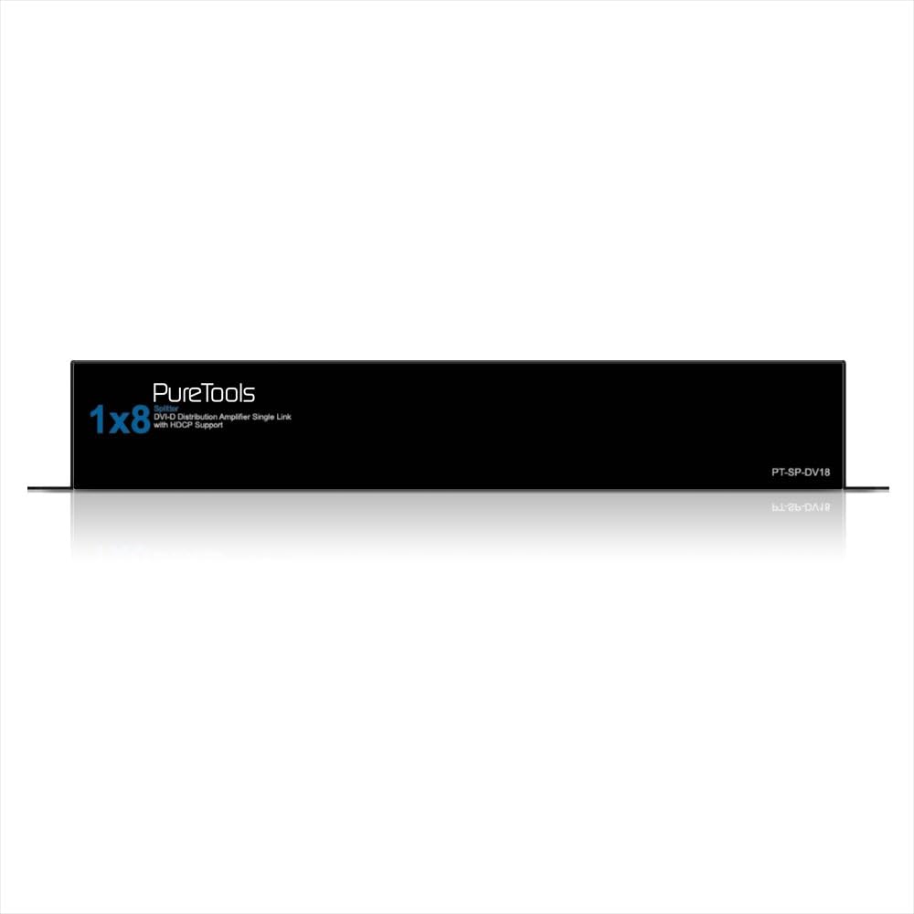 PureTools SP-DV18 - DVI Verteiler 1x8, Signalverteilung mit nur einem Gerät, 1x8