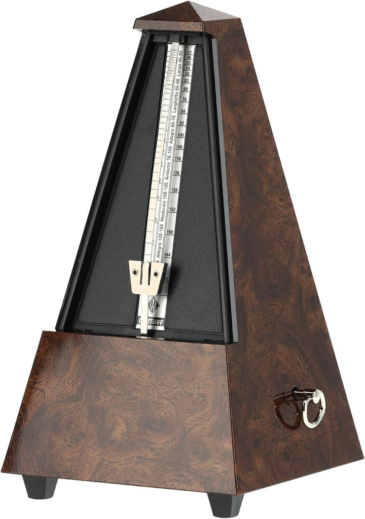 Wittner Metronom 845001 Kunststoffgehäuse ohne Glocke Taktell Pyramidenform Wurzelholz, 845001