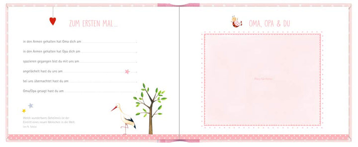 Eintragalbum - BabyGlück - Mein Enkelkind (rosa) (Alben &amp; Geschenke fürs Baby), Gebundenes Buch