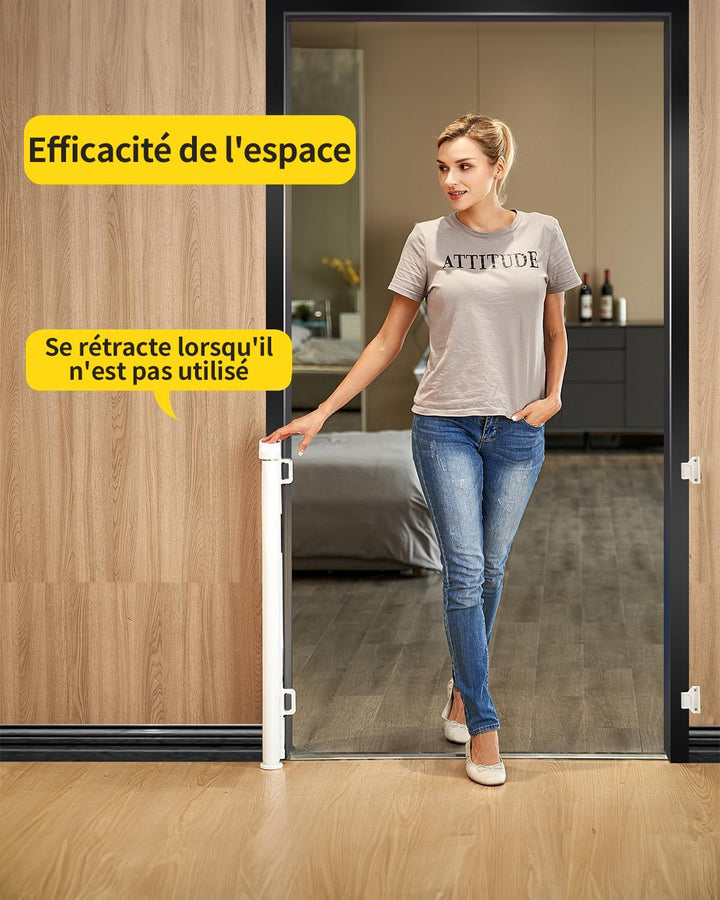 Treppenschutzgitter Ausziehbar 0-180cm,Türschutzgitter Ausziehbar mit Treppenschutz & Kindersicherun