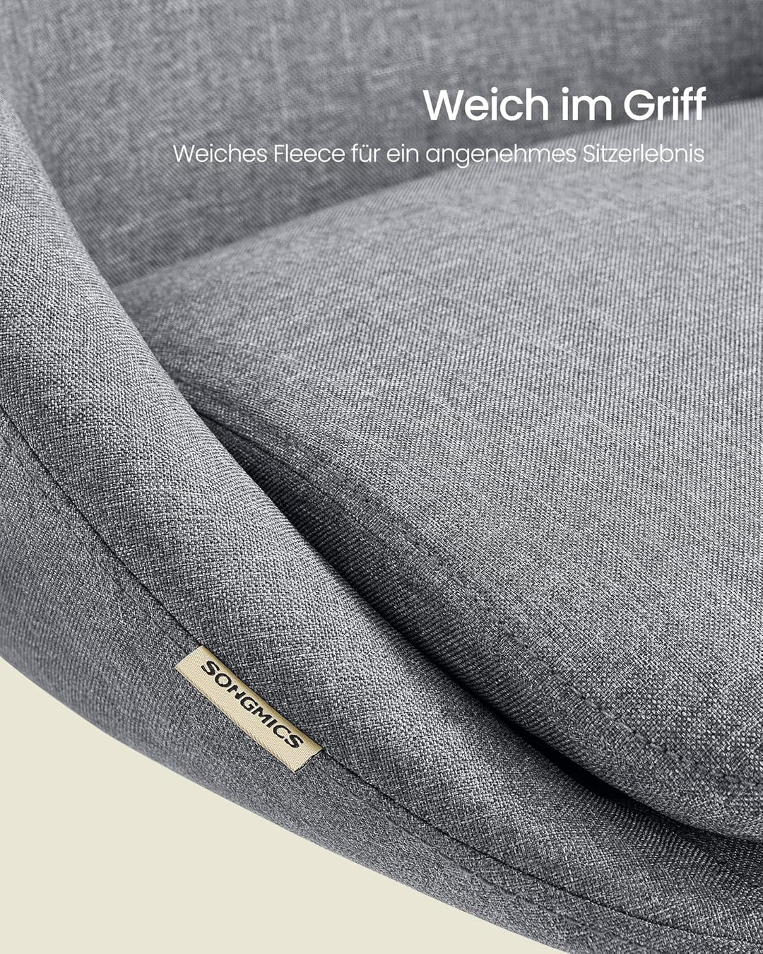 SONGMICS Homeoffice-Stuhl, Schminkstuhl aus Baumwoll-Leinen-Mischgewebe, Schreibtischstuhl, Schaumst