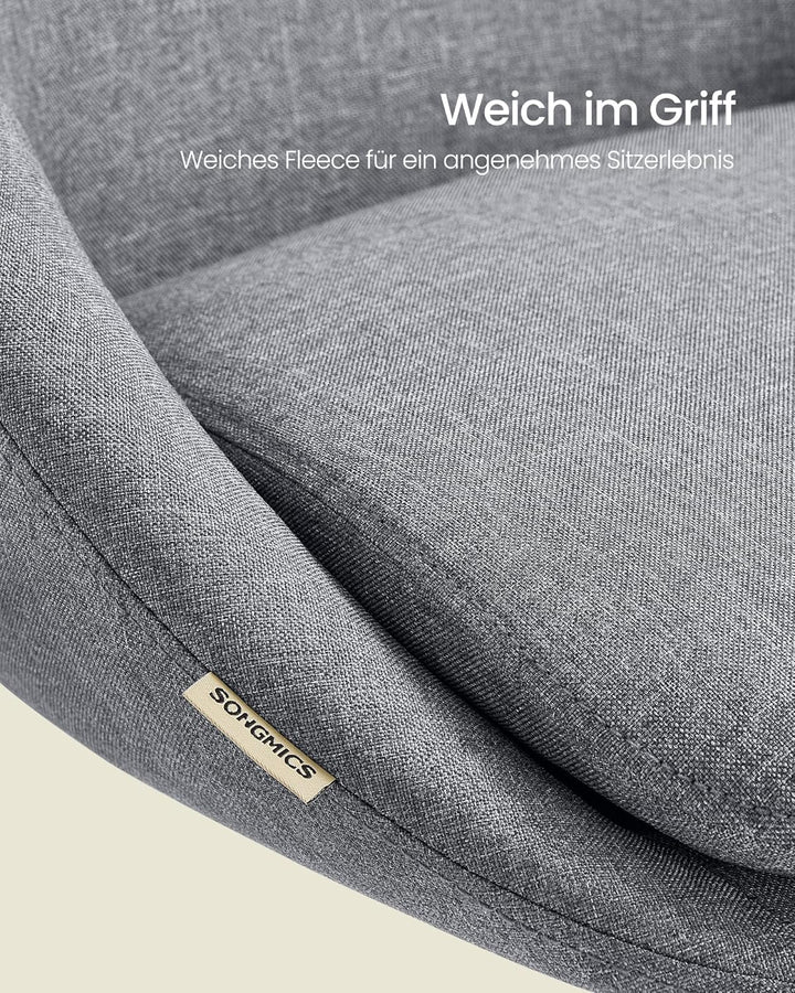 SONGMICS Homeoffice-Stuhl, Schminkstuhl aus Baumwoll-Leinen-Mischgewebe, Schreibtischstuhl, Schaumst