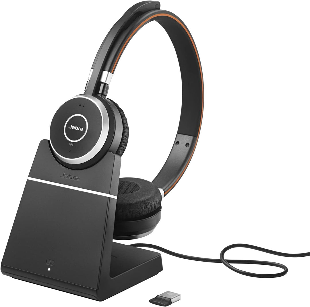 Jabra Evolve 65 Wireless Stereo On-Ear Headset – Microsoft Teams Certified Headphones With Long-Last