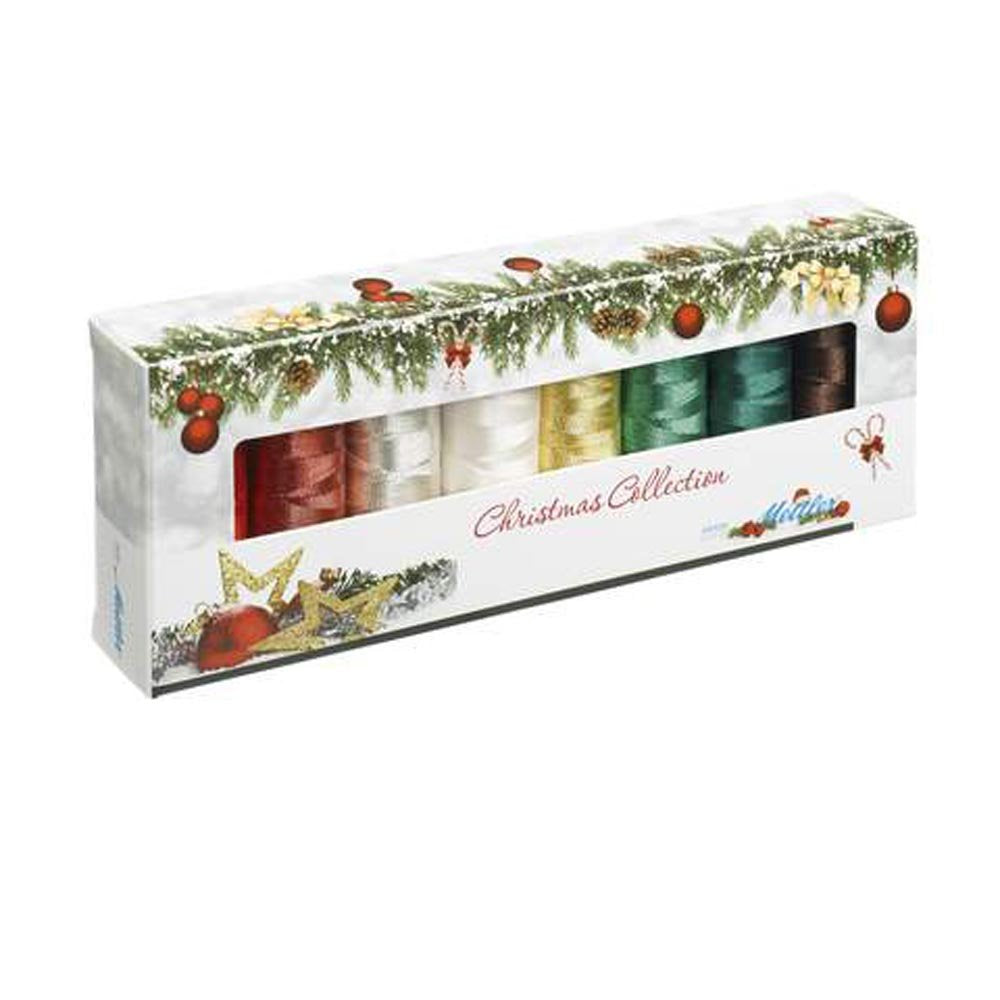 Amann Xmas8-Kit, 4 x 200 m Polysheen, 4 x 100 m, metallic Metallic Poly Sheen Thread Kit, Metallic P