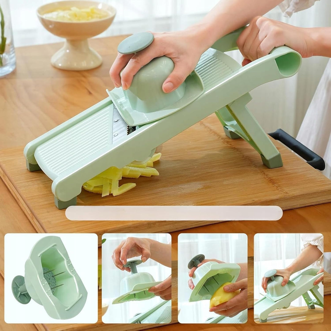 Montessa Verstellbarer Gemüsehobel, Mandoline Schneider mit Fingerschutz
