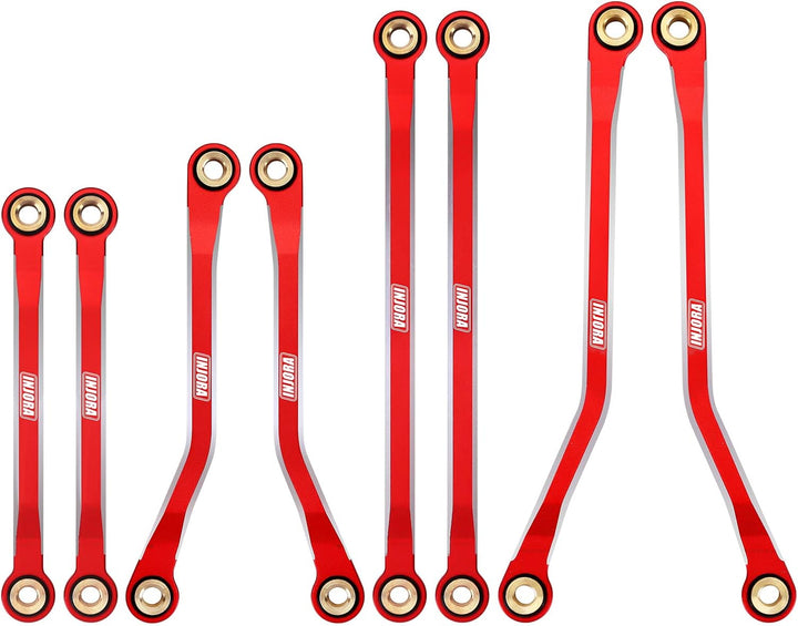 INJORA Hohe Clearance Links CNC Aluminium Link für 1/18 TRX4M Upgrade RC Crawler, Rot, Rot