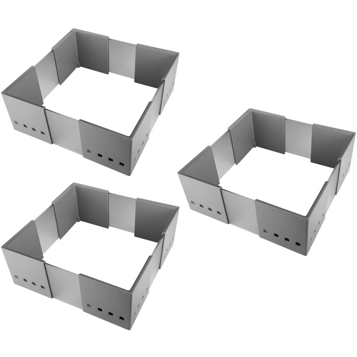 3er Set SO-TECH® CuisioFlex Trennwand Organisationsrahmen Aluminiumgrau/Weiss transluzent 3 Stück -