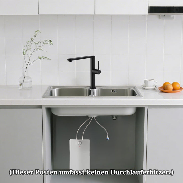 Tohlar Niederdruck Armatur Küche Schwarz, 360 ° Drehbare Wasserhahn Küche, Mischbatterie Küche für B
