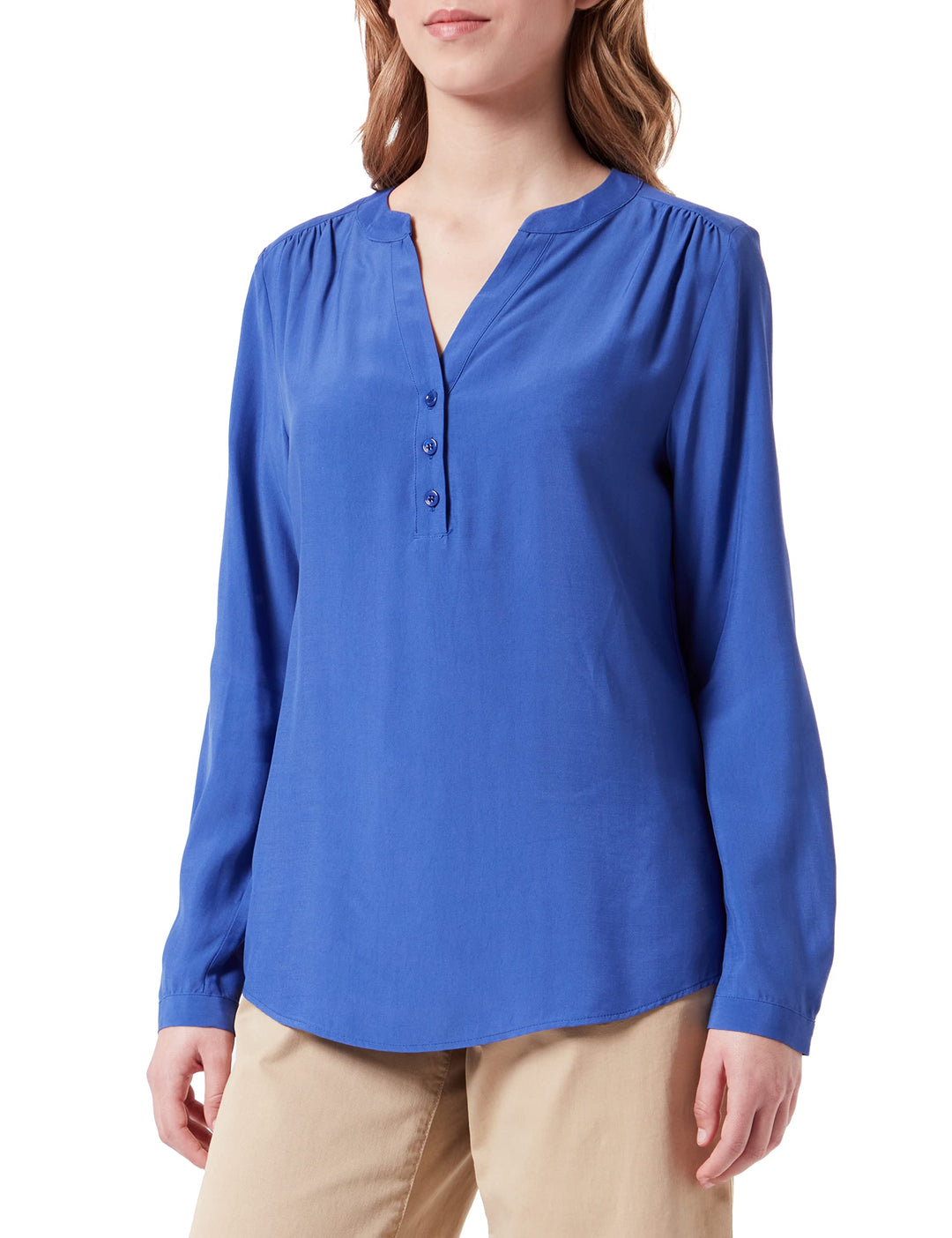 Seidensticker Damen Regular Fit Langarm Bluse 38 Hellblau, 38 Hellblau